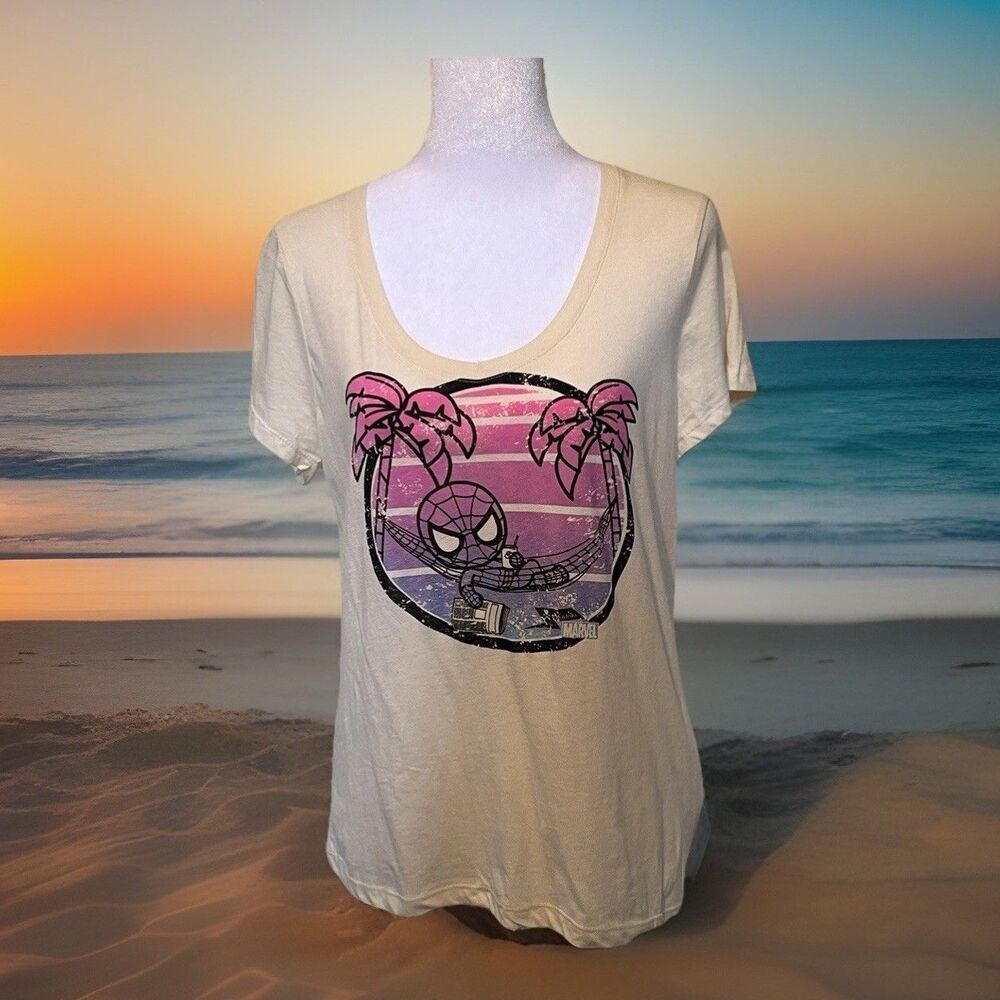 Tokidoki x Marvel Spidey Hammock Womens Scoop Neck  Short Sleeve Tee Size L 2012